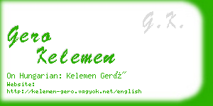 gero kelemen business card